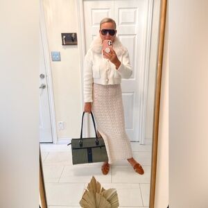 Set Zara cardigan with crochet maxi dress M